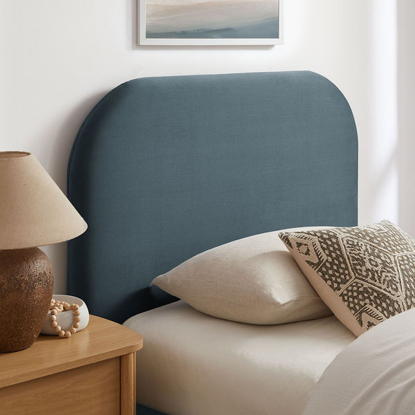 Modway Furniture Keynote Modway Performance Velvet Twin Storage Bed with Curved Upholstered Frame Blue MOD-7351-CAB