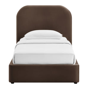 Modway Furniture Keynote Modway Performance Velvet Twin Storage Bed with Curved Upholstered Frame Brown - CHB MOD-7351-CHB