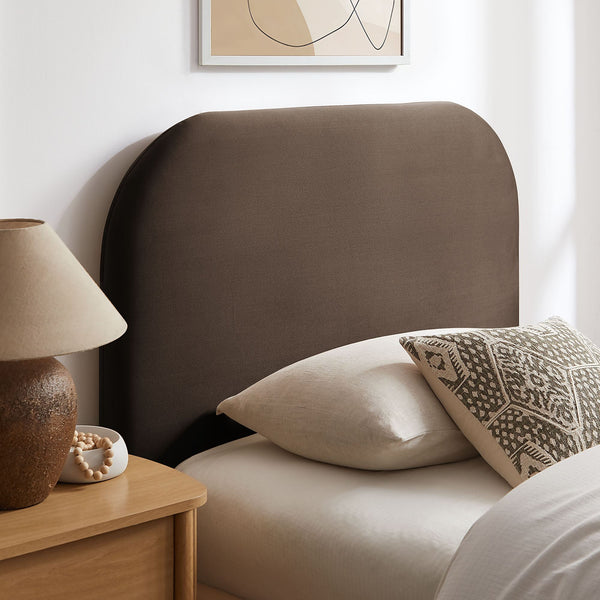 Modway Furniture Keynote Modway Performance Velvet Twin Storage Bed with Curved Upholstered Frame Brown - CHB MOD-7351-CHB
