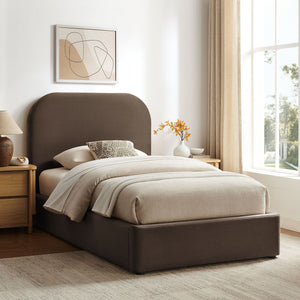 Modway Furniture Keynote Modway Performance Velvet Twin Storage Bed with Curved Upholstered Frame Brown - CHB MOD-7351-CHB