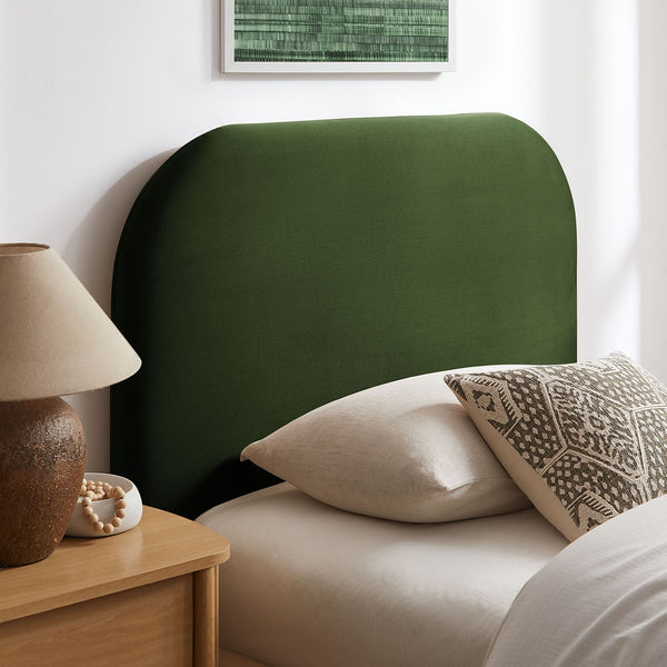 Modway Furniture Keynote Modway Performance Velvet Twin Storage Bed with Curved Upholstered Frame Green MOD-7351-MOG