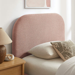 Modway Furniture Keynote Twin Upholstered Storage Bed with Curved Headboard and Gas Lift Platform Blush MOD-7352-BLS