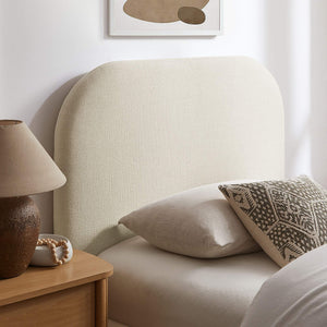 Modway Furniture Keynote Twin Upholstered Storage Bed with Curved Headboard and Gas Lift Platform White MOD-7352-ECR