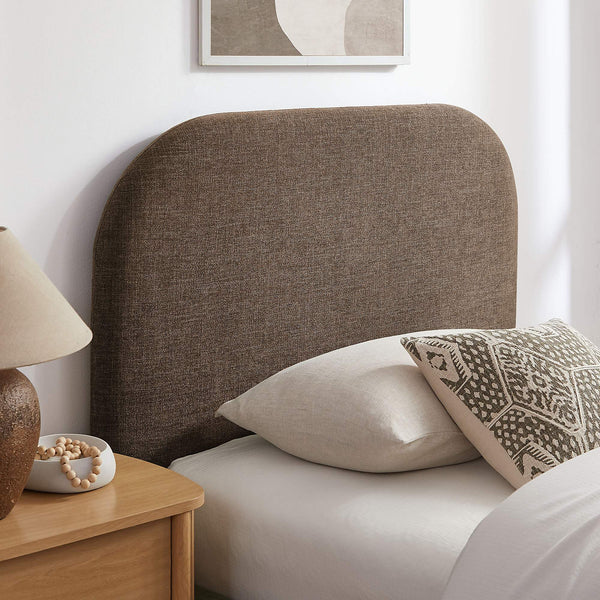 Modway Furniture Keynote Twin Upholstered Storage Bed with Curved Headboard and Gas Lift Platform Mocha MOD-7352-MOC