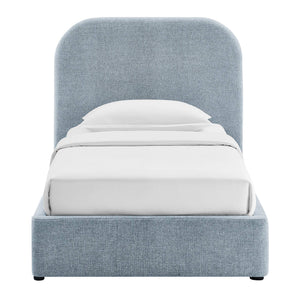 Modway Furniture Keynote Twin Upholstered Storage Bed with Curved Headboard and Gas Lift Platform Blue MOD-7352-SKY