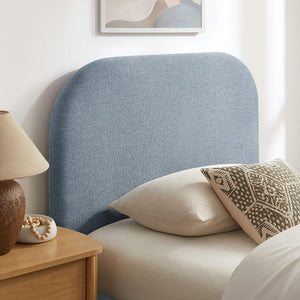 Modway Furniture Keynote Twin Upholstered Storage Bed with Curved Headboard and Gas Lift Platform Blue MOD-7352-SKY
