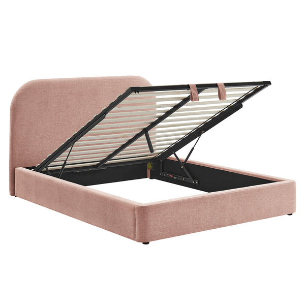 Modway Furniture Keynote Upholstered Storage Full Bed with Curved Headboard and Cloud Frame Silhouette Brown - BLS MOD-7354-BLS