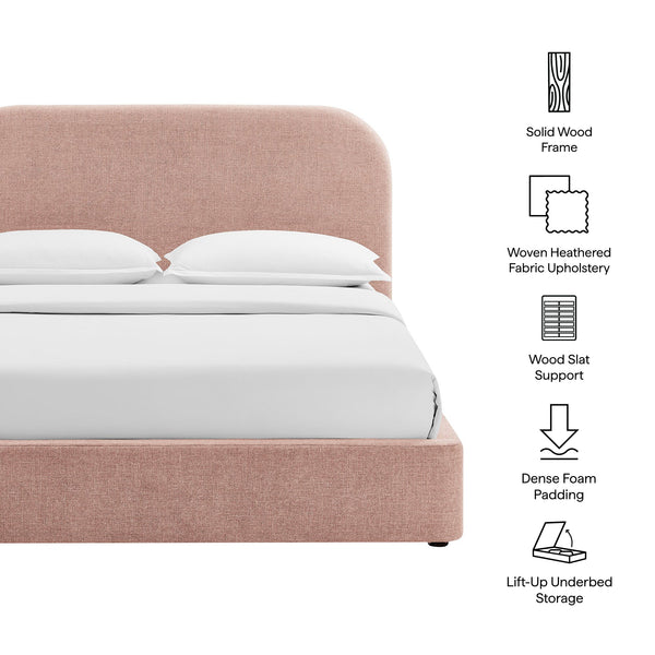 Modway Furniture Keynote Upholstered Storage Full Bed with Curved Headboard and Cloud Frame Silhouette Brown - BLS MOD-7354-BLS