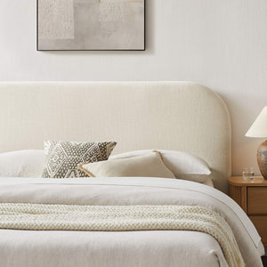 Modway Furniture Keynote Upholstered Storage Full Bed with Curved Headboard and Cloud Frame Silhouette White MOD-7354-ECR