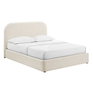 Modway Furniture Keynote Modway King Storage Bed Curved Cloud Headboard Performance Velvet Platform Brown - ALA MOD-7357-ALA