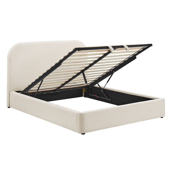 Modway Furniture Keynote Modway King Storage Bed Curved Cloud Headboard Performance Velvet Platform Brown - ALA MOD-7357-ALA