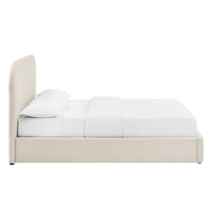 Modway Furniture Keynote Modway King Storage Bed Curved Cloud Headboard Performance Velvet Platform Brown - ALA MOD-7357-ALA