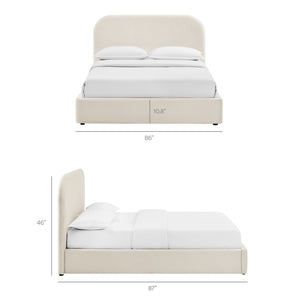 Modway Furniture Keynote Modway King Storage Bed Curved Cloud Headboard Performance Velvet Platform Brown - ALA MOD-7357-ALA