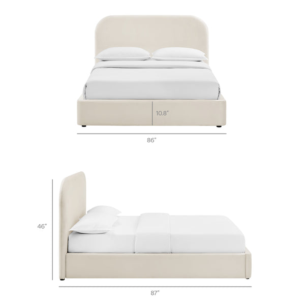 Modway Furniture Keynote Modway King Storage Bed Curved Cloud Headboard Performance Velvet Platform Brown - ALA MOD-7357-ALA