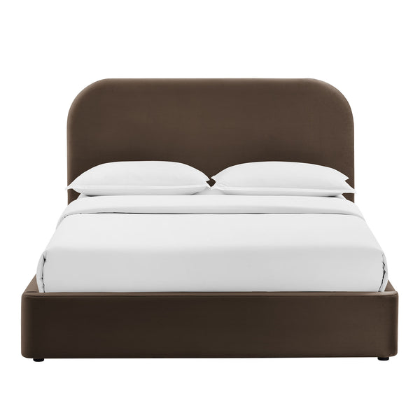 Modway Furniture Keynote Modway King Storage Bed Curved Cloud Headboard Performance Velvet Platform Brown - CHB MOD-7357-CHB