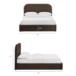 Modway Furniture Keynote Modway King Storage Bed Curved Cloud Headboard Performance Velvet Platform Brown - CHB MOD-7357-CHB