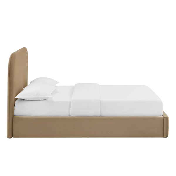 Modway Furniture Keynote Modway King Storage Bed Curved Cloud Headboard Performance Velvet Platform Brown - TAU MOD-7357-TAU