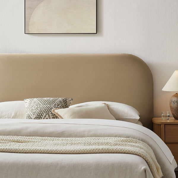 Modway Furniture Keynote Modway King Storage Bed Curved Cloud Headboard Performance Velvet Platform Brown - TAU MOD-7357-TAU
