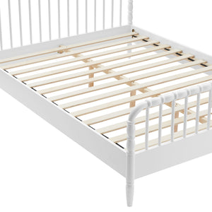 Modway Furniture Arlette Solid Rubberwood Spindle Full Bed Vintage Cottage Style with Matching Footboard White MOD-7360-WHI