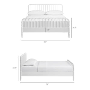 Modway Furniture Arlette Solid Rubberwood Spindle Full Bed Vintage Cottage Style with Matching Footboard White MOD-7360-WHI