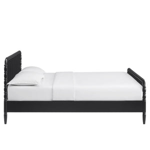 Modway Furniture Arlette Solid Rubberwood Spindle Queen Bed Farmhouse Cottage Bedroom Frame Black MOD-7361-BLK