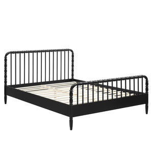 Modway Furniture Arlette Solid Rubberwood Spindle King Bed Farmhouse Turned Post Frame for Primary Suites Black MOD-7362-BLK