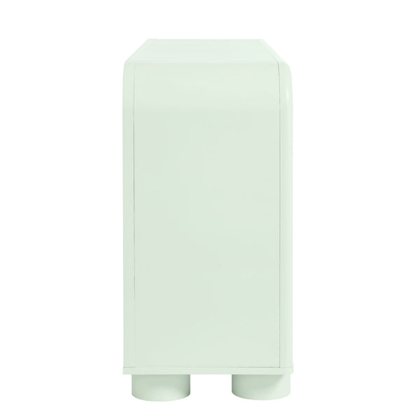 Modway Furniture Bellamy Six Drawer Curved Dresser Mid Century Modern Sculptural Bedroom Storage Piece Green MOD-7379-SAG