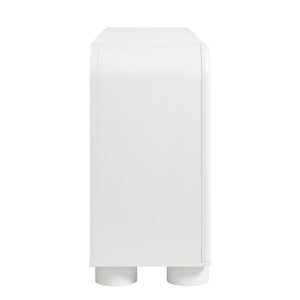 Modway Furniture Bellamy Six Drawer Curved Dresser Mid Century Modern Sculptural Bedroom Storage Piece White MOD-7379-WHI
