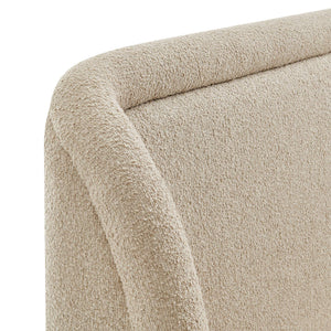 Modway Furniture Tasmin Queen Platform Bed Looped Weave Upholstered Frame with Rounded Headboard Brown MOD-7380-LIN