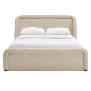 Modway Furniture Tasmin Modway King Platform Bed Looped Weave Upholstered Rounded Headboard Modern Brown MOD-7381-LIN