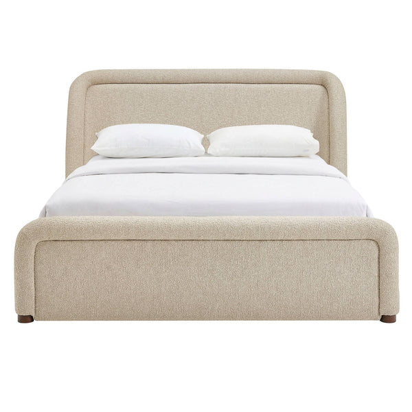 Modway Furniture Tasmin Modway King Platform Bed Looped Weave Upholstered Rounded Headboard Modern Brown MOD-7381-LIN
