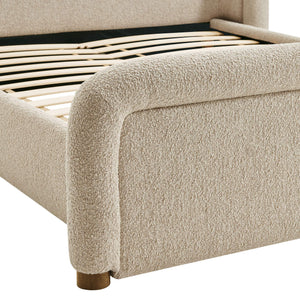 Modway Furniture Tasmin Modway King Platform Bed Looped Weave Upholstered Rounded Headboard Modern Brown MOD-7381-LIN