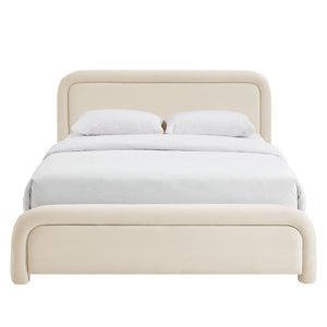 Modway Furniture Beck Modway Performance Velvet King Bed Rounded Headboard Contemporary Bedroom Frame Alabaster MOD-7383-ALA