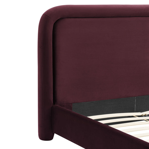 Modway Furniture Beck Modway Performance Velvet King Bed Rounded Headboard Contemporary Bedroom Frame Mulberry MOD-7383-MUL