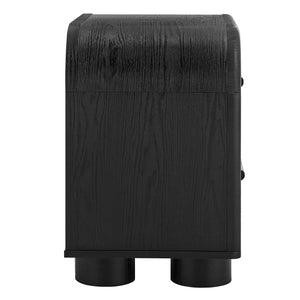 Modway Furniture Bellamy Curved Two Drawer Nightstand with Sculptural Form for Modern Bedrooms Black MOD-7385-BLK