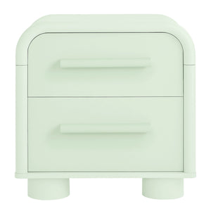 Modway Furniture Bellamy Curved Two Drawer Nightstand with Sculptural Form for Modern Bedrooms Green MOD-7385-SAG