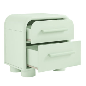 Modway Furniture Bellamy Curved Two Drawer Nightstand with Sculptural Form for Modern Bedrooms Green MOD-7385-SAG