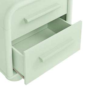 Modway Furniture Bellamy Curved Two Drawer Nightstand with Sculptural Form for Modern Bedrooms Green MOD-7385-SAG