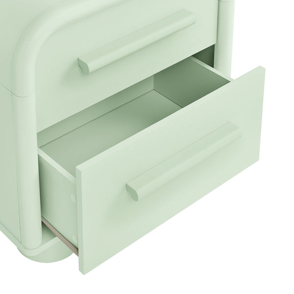 Modway Furniture Bellamy Curved Two Drawer Nightstand with Sculptural Form for Modern Bedrooms Green MOD-7385-SAG
