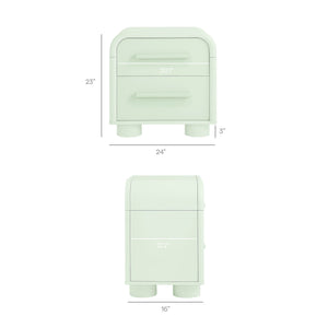 Modway Furniture Bellamy Curved Two Drawer Nightstand with Sculptural Form for Modern Bedrooms Green MOD-7385-SAG