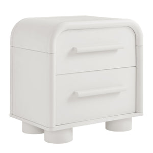 Modway Furniture Bellamy Curved Two Drawer Nightstand with Sculptural Form for Modern Bedrooms White MOD-7385-WHI