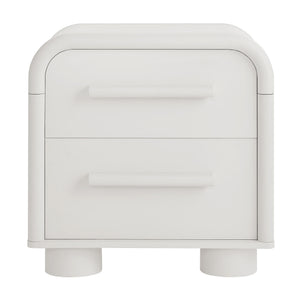 Modway Furniture Bellamy Curved Two Drawer Nightstand with Sculptural Form for Modern Bedrooms White MOD-7385-WHI