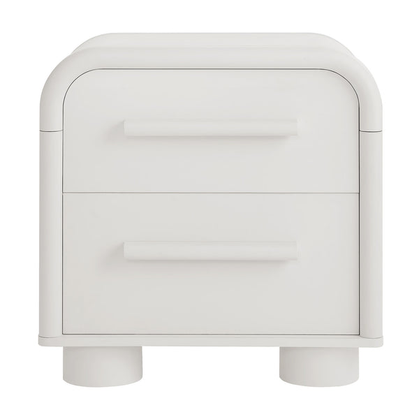 Modway Furniture Bellamy Curved Two Drawer Nightstand with Sculptural Form for Modern Bedrooms White MOD-7385-WHI