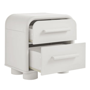 Modway Furniture Bellamy Curved Two Drawer Nightstand with Sculptural Form for Modern Bedrooms White MOD-7385-WHI