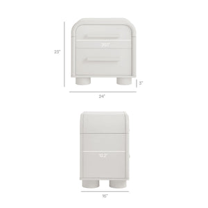 Modway Furniture Bellamy Curved Two Drawer Nightstand with Sculptural Form for Modern Bedrooms White MOD-7385-WHI