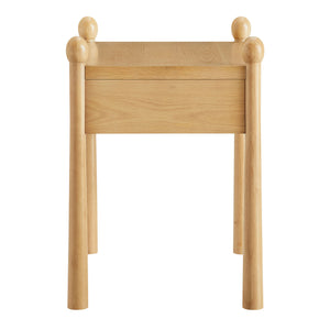 Modway Furniture Darcy Postmodern Wood Nightstand with Scalloped Top Curved Legs and Retro Warmth Oak MOD-7386-OAK