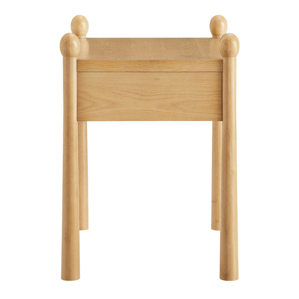 Modway Furniture Darcy Postmodern Wood Nightstand with Scalloped Top Curved Legs and Retro Warmth Oak MOD-7386-OAK