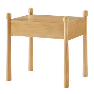 Modway Furniture Darcy Postmodern Wood Nightstand with Scalloped Top Curved Legs and Retro Warmth Oak MOD-7386-OAK