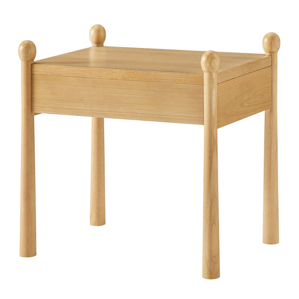 Modway Furniture Darcy Postmodern Wood Nightstand with Scalloped Top Curved Legs and Retro Warmth Oak MOD-7386-OAK