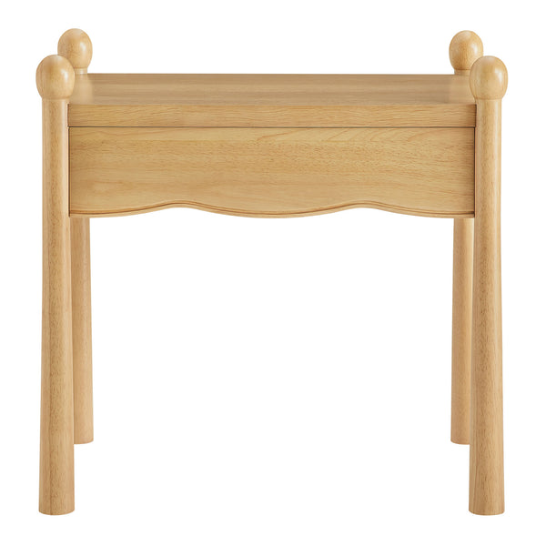 Modway Furniture Darcy Postmodern Wood Nightstand with Scalloped Top Curved Legs and Retro Warmth Oak MOD-7386-OAK